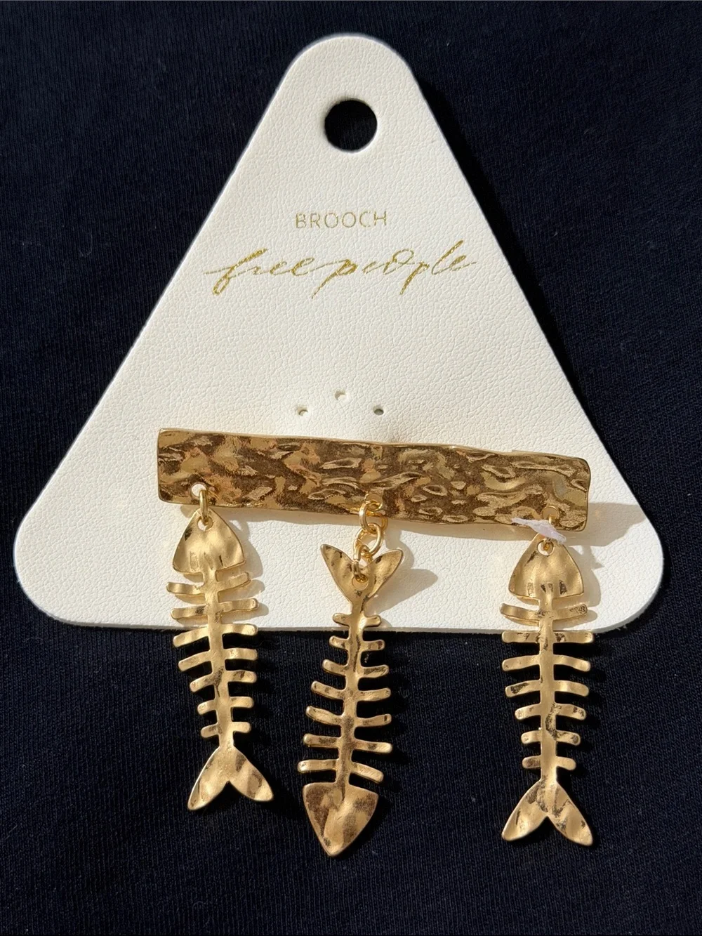 NWT Free People Fish Outta Water Brooch in Gold